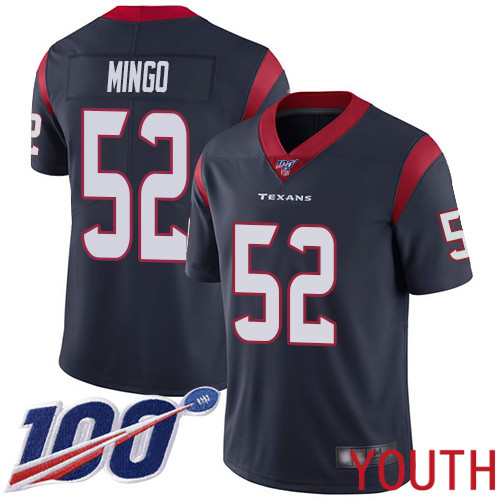 Houston Texans Limited Navy Blue Youth Barkevious Mingo Home Jersey NFL Football 52 100th Season Vapor Untouchable